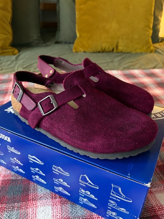 Birkenstock Shoes - Birkenstock Tokio Suede Clogs Size 39 Gorgeous Custom Plum Color